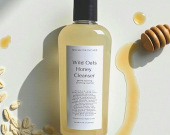 Wild Oats & Honey Facial Cleanser, Gentle Foaming Face Wash for Sensitive Skin