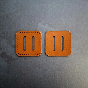 Leather Square Patch with Holes: DIY Bag Accessory (2.4x2.4 inch)