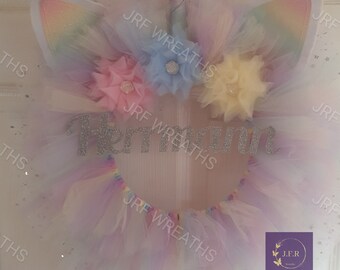 Fairytale wreath, unicorn door decoration, children's bedroom decoration, unicorn wreath, fantasy wall decoration, mystical door decoration