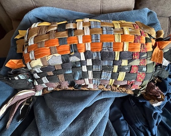 Vintage Silk Tie Throw pillow: Made from real silk ties! Soft and comfy.