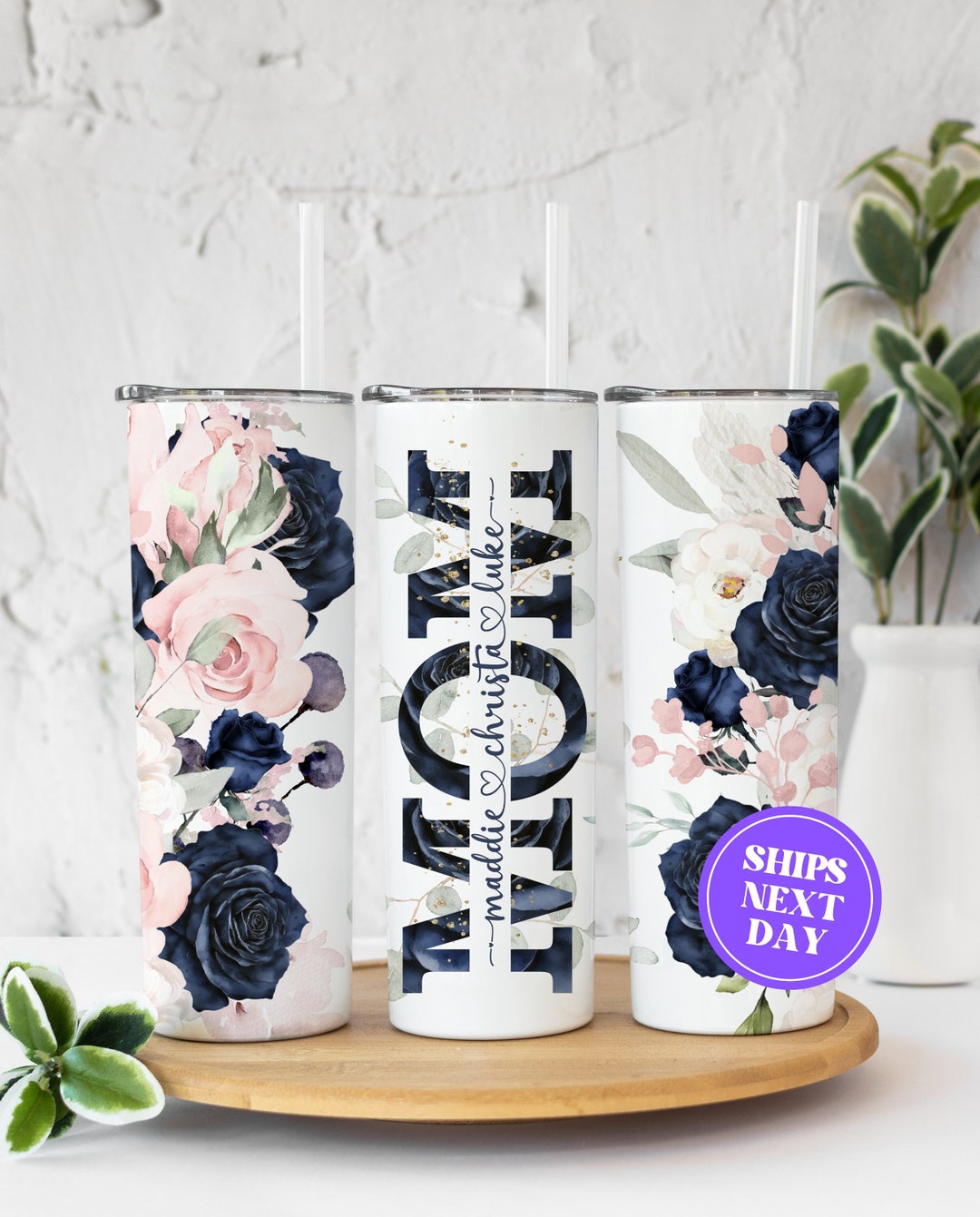 Custom Tumbler - Personalized Birthday Gifts For Mom, Daughter - Love Poured Daily main image 1