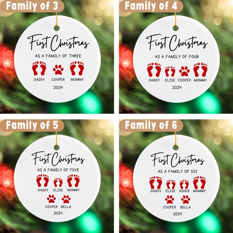 First Christmas as a Family of Five Personalized, Family Christmas