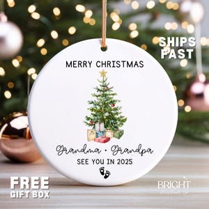 Promoted to Grandparents Ornament, Christmas Ornament, Pregnancy Announcement, Reveal to Grandparents, New Baby Announcement Ornament Gift