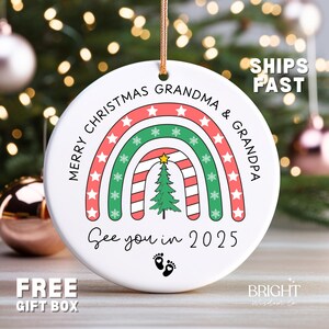 Promoted to Grandparents Ornament, Christmas Ornament, Pregnancy Announcement, Reveal to Grandparents, New Baby Announcement Ornament Gift