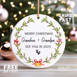 Promoted to Grandparents Ornament, Christmas Ornament, Pregnancy Announcement, Reveal to Grandparents, New Baby Announcement Ornament Gift