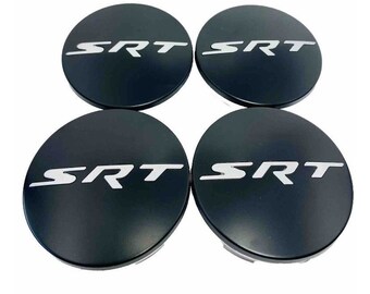 4PCS Set SRT Flat Black Wheel Center Caps Silver SRT 2015-2020 Rim Hup Center Cover