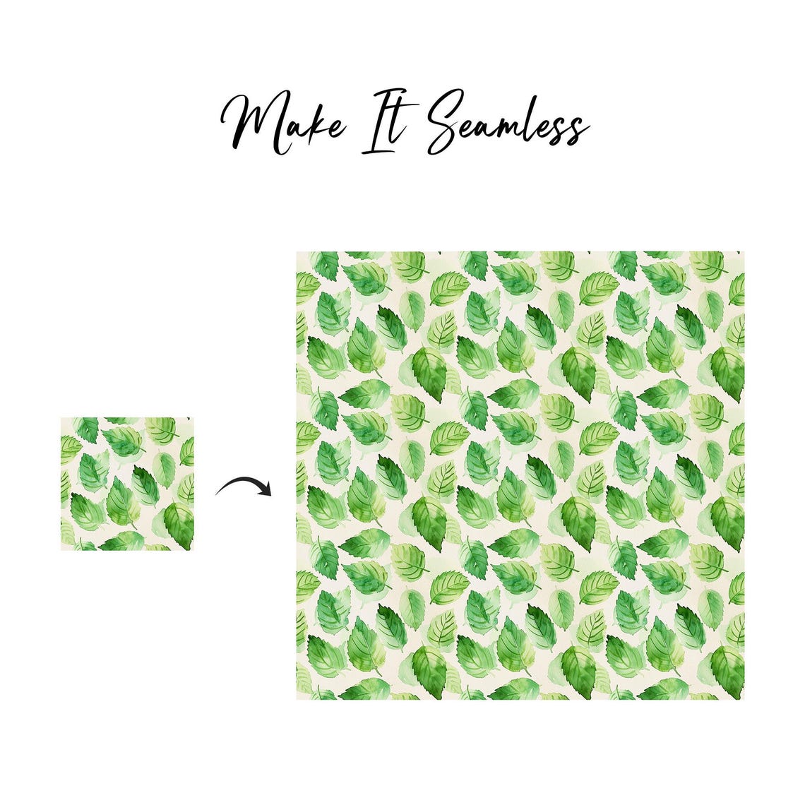 Mint Leaves Watercolor Seamless Pattern | Greenery Digital Paper (JPG ...