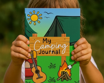 Diario de acampada para niños, diario de aventuras para 14 días con juegos y sugerencias.