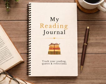 Lese Journal, Buch Tracker Tagebuch, Bewertung 30 Bücher, Spiralgebundene Planer für Buchliebhaber
