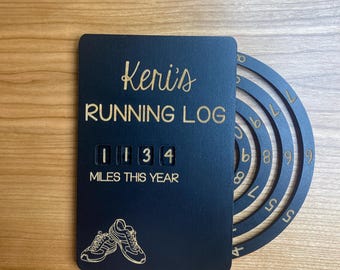Personalized Running Mileage Tracker | Yearly Running Log | Runner Gift | Miles Run This Year Tracker | Marathon Gift | Running Decor