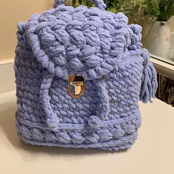 Crochet Pattern Chunky Soft Backpack ,Women's Purse, Rucksack