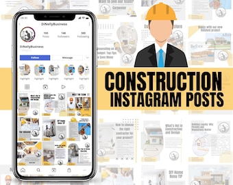 Construction Instagram Post Templates | Construction Social Media Post | Contractor Social Media | Social Media for Construction Companies