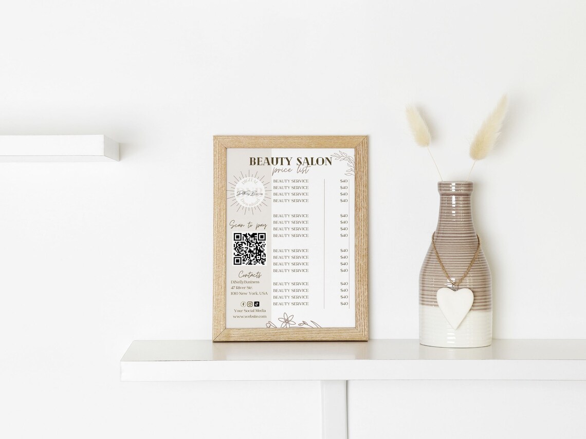 Editable Price List Template for Small Business Minimalistic Pricing ...