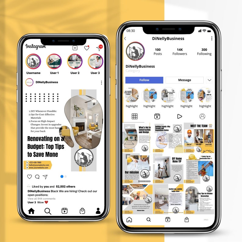 Construction Instagram Post Templates | Construction Social Media Post ...