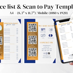 Liste de prix et scan pour payer