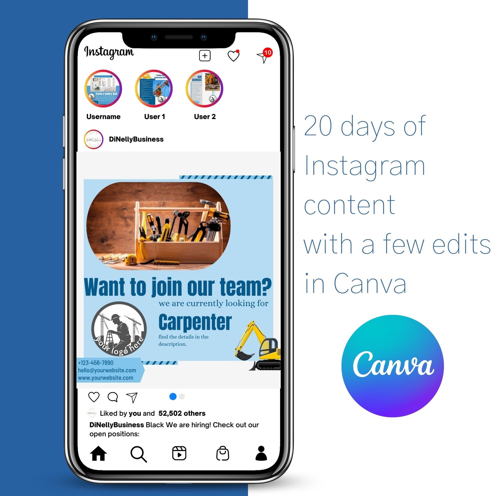 Construction Instagram Post Templates | Construction Social Media Post ...
