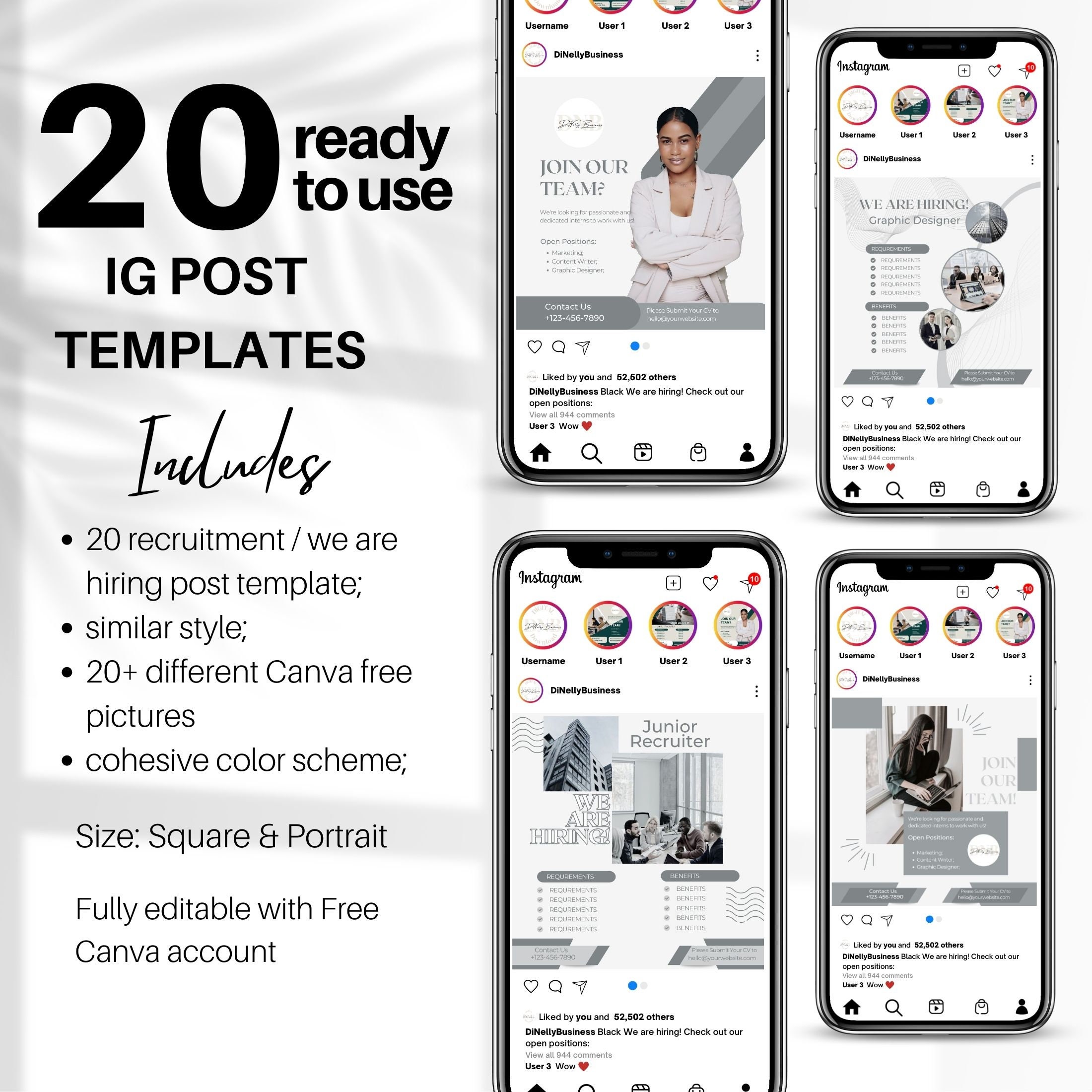 Hrms Creative Post Human Resources Instagram Post Templates | We Are Hiring Instagram ...