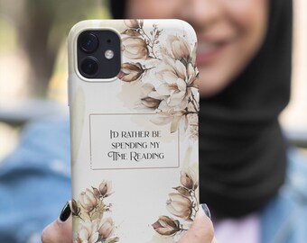 Book Lover iPhone Case: Floral Bookish Design