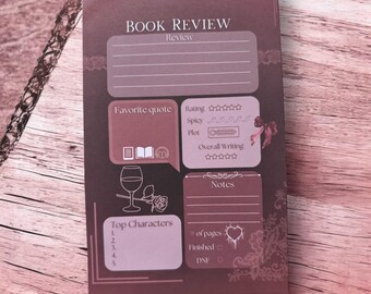 Romance Book Review Notepad: Bookish Reader Gift