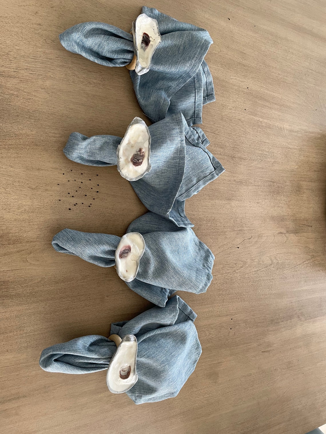 Oyster Shell Napkin Rings set of 4 - Etsy