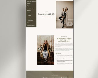 Showit-Investitionsleitfaden-Vorlage für Fotografen | Sonny-Preisleitfaden