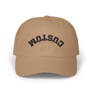 Personalized Dad Hat, Upside Down Text, Custom Embroidered Baseball Cap Bild 7