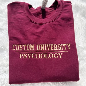 University Sweatshirt  Custom University Jacket University of your Mom Graduation sweatshirt Minimalist  Mothers day gift Custom embroidered