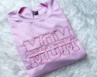 Split varsity crewneck / Custom Crewneck / College Sweatshirt / Mama Sweatshirt / Mothers day Gift / Gift for her / University Crewneck