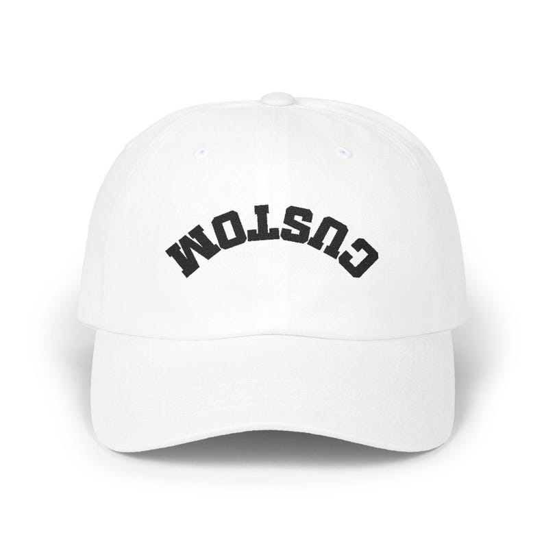 Personalized Dad Hat, Upside Down Text, Custom Embroidered Baseball Cap Bild 6