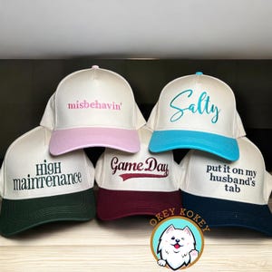 Bestickte Baseballmütze, personalisierte zweifarbige 5-Panel-Hut, Vintage Hut, Weihnachtsgeschenk