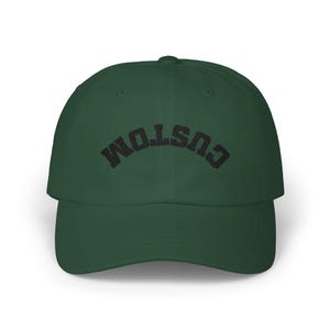 Personalized Dad Hat, Upside Down Text, Custom Embroidered Baseball Cap Bild 8