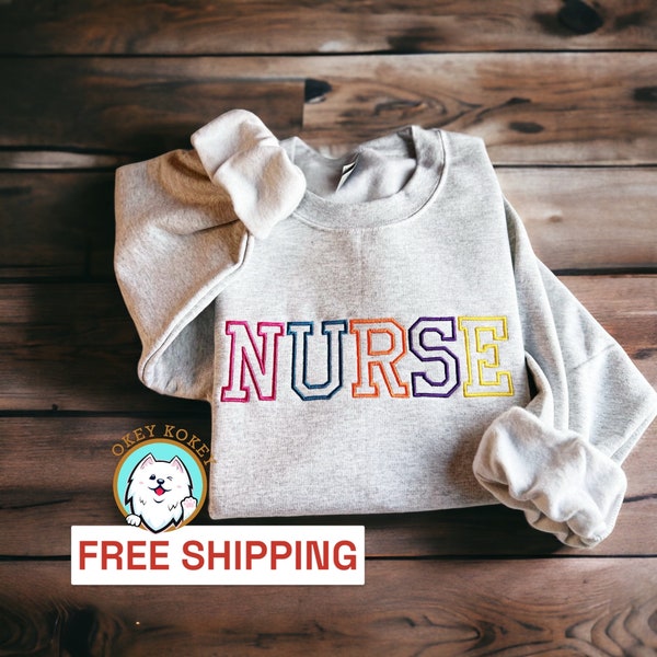 Multicolor Varsity Crewneck / Personalized Embroidered Sweatshirt / Personalized Hoodie / Personalized Letters sweatshirt / Custom made gift