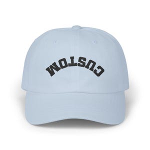 Personalized Dad Hat, Upside Down Text, Custom Embroidered Baseball Cap Bild 9