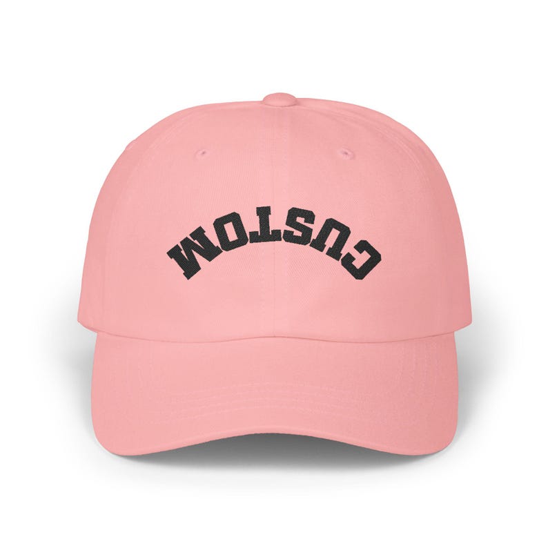 Personalized Dad Hat, Upside Down Text, Custom Embroidered Baseball Cap Bild 10