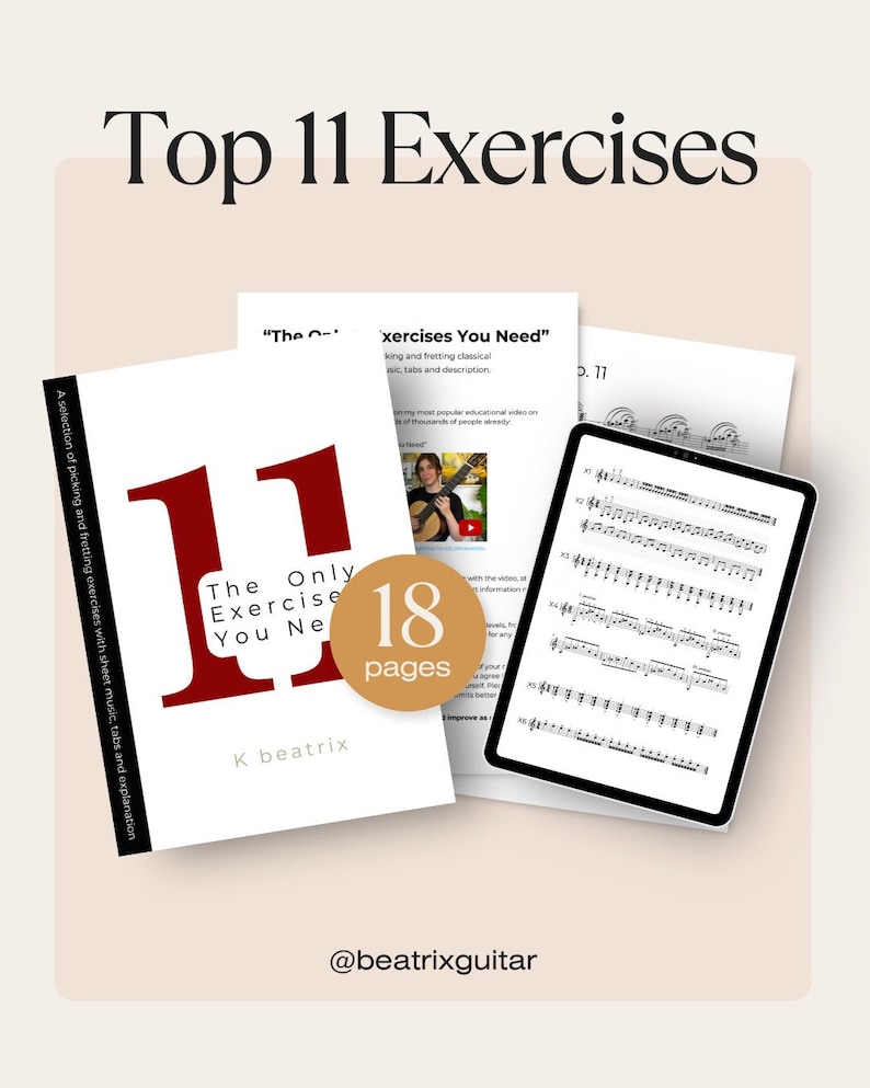 Gli unici esercizi di cui hai bisogno / I migliori 11 esercizi / Scarica il quaderno di esercizi digitale dei miei 11 esercizi preferiti / tablature spartito immagine 1