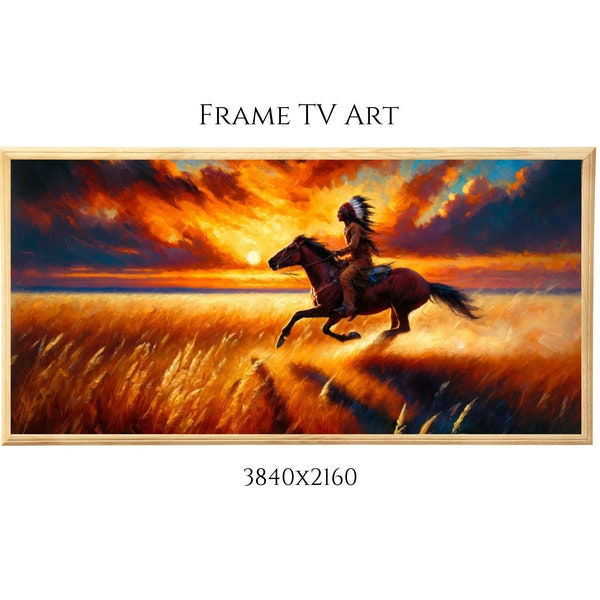 Frame TV Art Native American, Native American Frame TV Art, Frame Tv artwork, Horse Frame Tv, Tv picture frame, Tv Painting, Tv art colorful