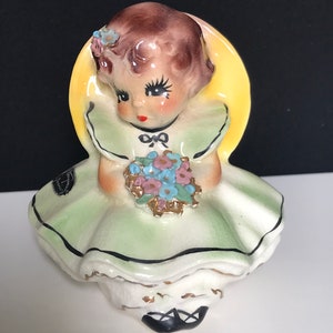 Josef Originals RARE  figurine  “Penny “ In light green dress