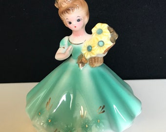 Vintage Josef Originals figurine March Birthday  Birthstone Doll