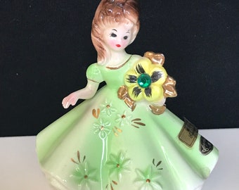 Vintage Josef Originals figurine  May Birthday  Birthstone Doll