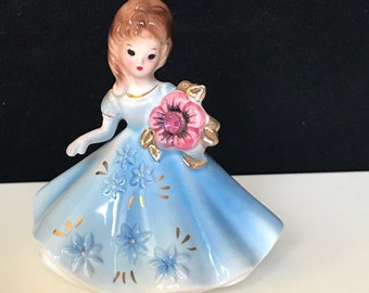 Vintage Josef Originals figurine  October Birthday  Birthstone Doll