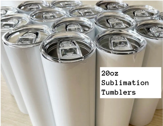SUBLIMATION SKINNY TUMBLERS White Stainless Steel Mug W/ Lid 20oz, Go Subli  Mug, Double Insulated Blank Travel Mug for Coffee, H2o & Wine 