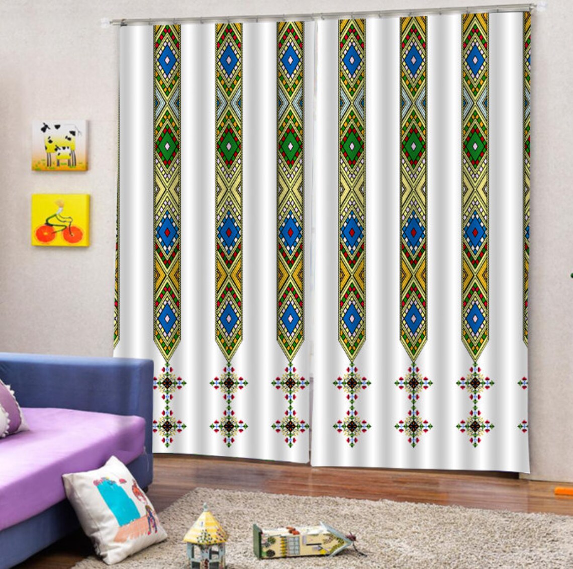 Ethiopia Window Curtain - Ethiopian Traditional Habesha Style LT15