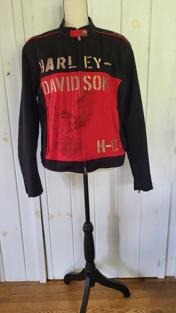 Harley Davidson Embroidered Moto Zip Jacket Size X