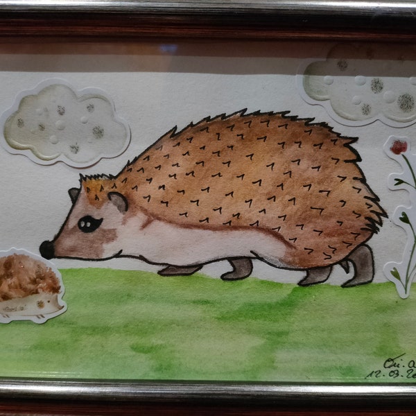 Hedgehog - Watercolor 10x15 - Original