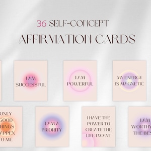 Printable Self-Concept Affirmation Cards -  Affirmation Cards - Self-Love Cards - Manifestation Cards - Mindset - Spiritual -