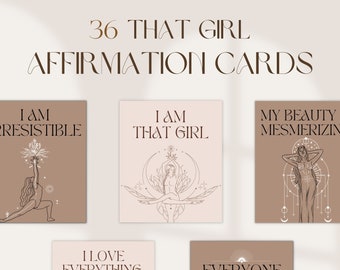 36 Printable “I Am That Girl” Affirmation Cards - Manifestation Cards - Self Love Affirmations - Printable Affirmations - Instant Download