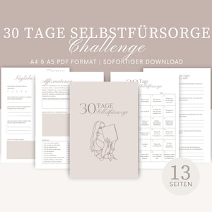 30-Tage Selbstfürsorge Challenge - Self-Care Seiten zum Ausdrucken - Selbstfürsorge Bundle - A4 & A5 PDF - Achtsamkeit - Sofortiger Download