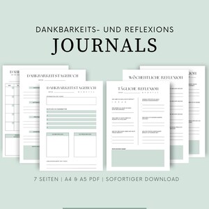 Dankbarkeits- und Reflexionsjournal Bundle zum Ausdrucken | Selbstreflexion | Digitales Dankbarkeitstagebuch | A4 & A5 PDF | Achtsamkeit
