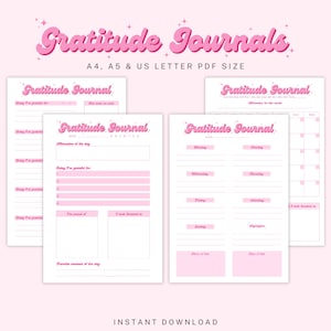 Printable Gratitude Journal - Daily Gratitude - Weekly Gratitude - Monthly Gratitude -Mindfulness - Instant Download - Gratitude Template