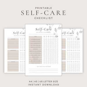 Self-Care Checklist - Printable Self-Care Tracker - Digital Self-Care Checklist - Self-Care Planner  - Instant Download - Self-Care Template